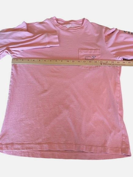 Vineyard Vines T Shirt Womens Size Small Short Sleeve Pink Whale Logo Pocket - Picture 3 of 8